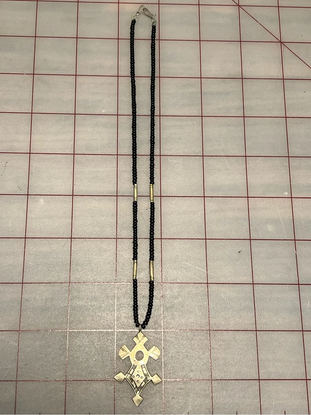 Antique Tuareg Southern Cross Necklace 7.25” Length